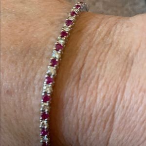 4.93 carat Ruby & Diamond 14k white gold bracelet